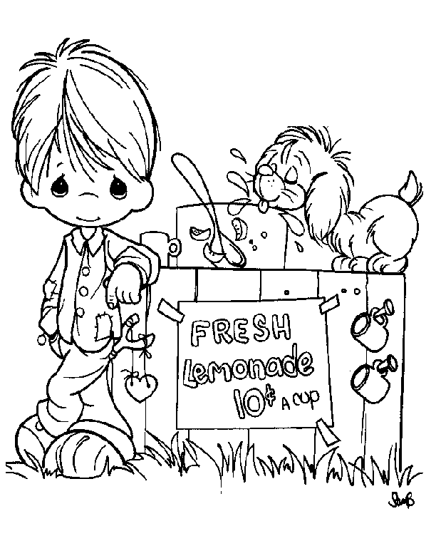 coloriage moments precieux le vendeur de limonade